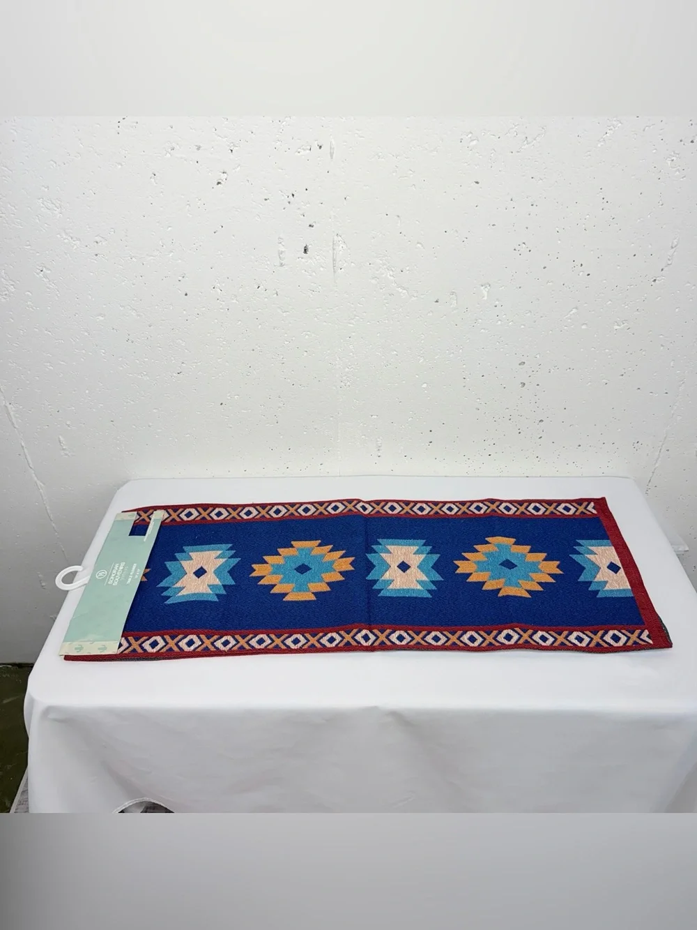 Sonoran Souvenirs Blue Red Southwest Table Runner 13” x 72” NEW